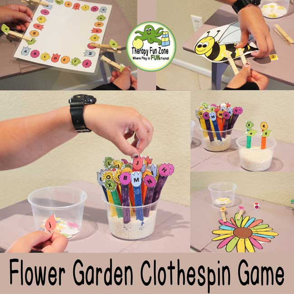 Flower Garden Clothespin Game | Therapy Fun Store and TMC Adaptations