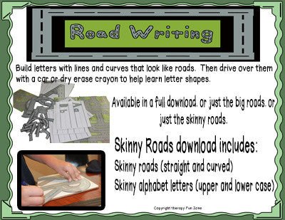 Road Writing Skinny Roads and Letters