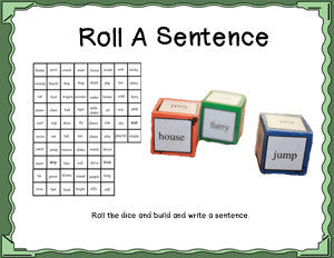 Roll a Sentence Dice Game Digital Download