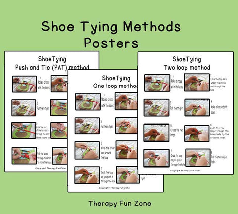 shoe tying methods poster download